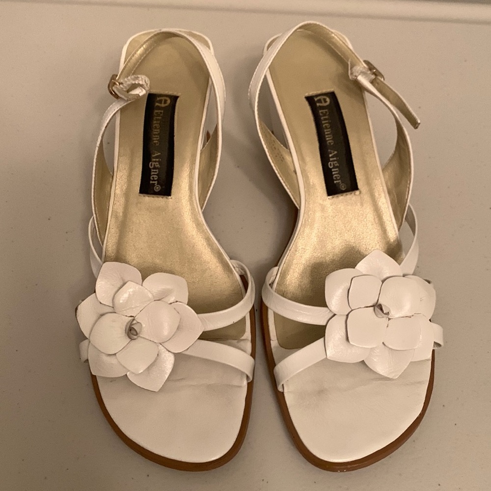 Etienne Aigner wedges leather sandals